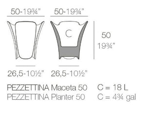 Pezzettina PLANTER in White Color 50x50x50