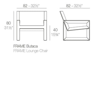 Frame Lounge Chair Ecru Color 180x82x80 cm