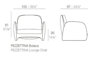 Pezzettina Armchair in White Color