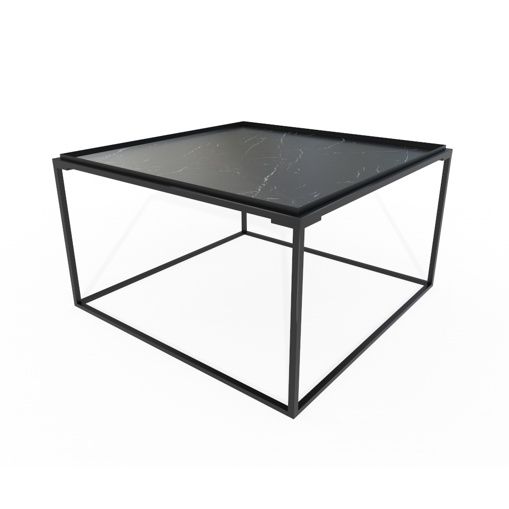 Rectangle Table with Black Marble Large